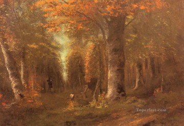 ウッズ Painting - ラ・フォレ・アン・オートンヌの風景ギュスターヴ・クールベの森の森